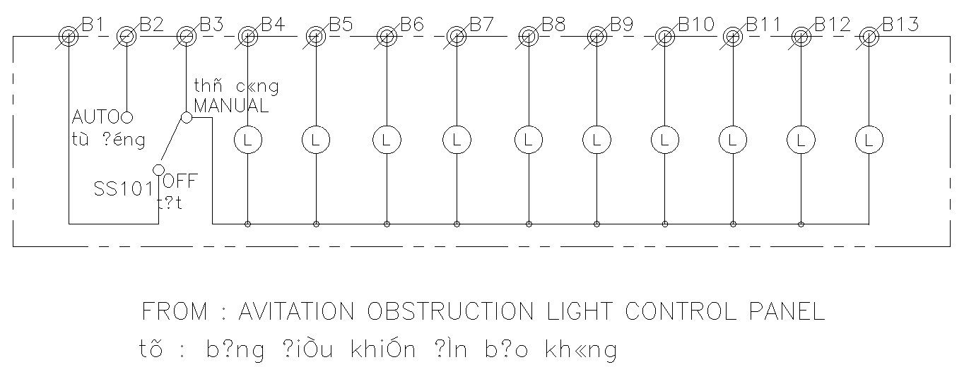 Aviation obstruction light control panel design in AutoCAD 2D drawing, CAD file, dwg file