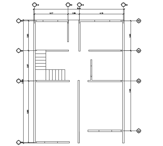 A wall layout of the 9x6m house plan cad drawing is given in this file