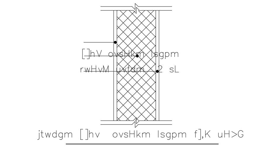 A wall section of the 5x7m AutoCAD model Download Free