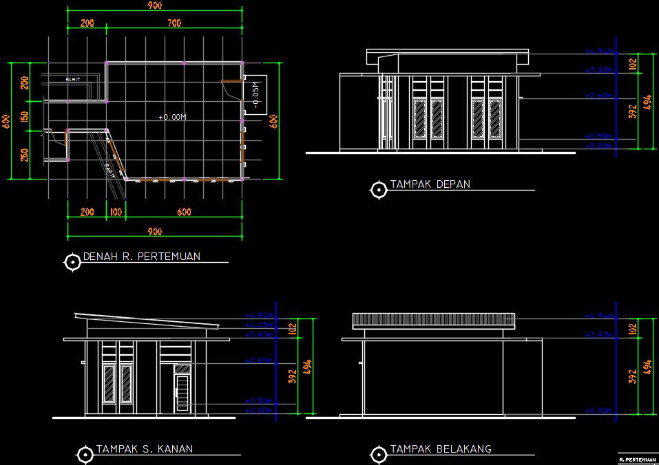 A warehouse building perspective view is given in this file