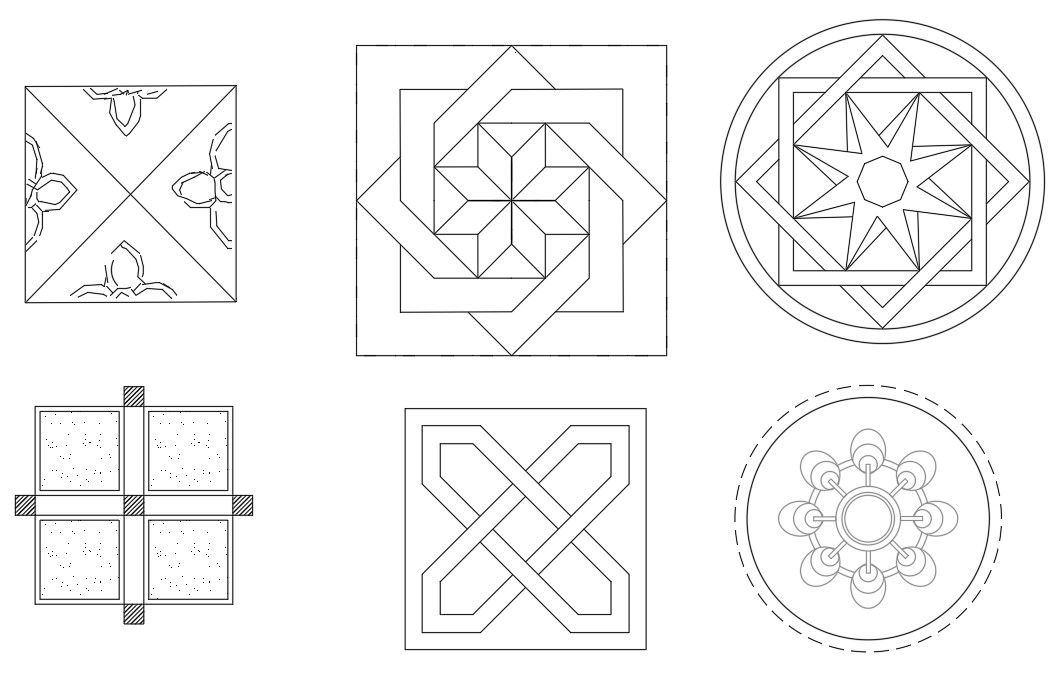 Awesome six various types of wall decor art design block, Download the AutoCAD file. 