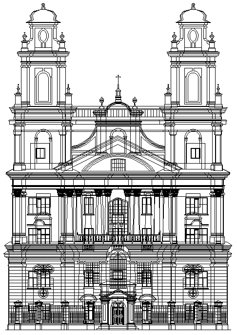A wonderful G+2 church building elevation is given in this 2D Autocad DWG drawing file. Download the 2D Autocad DWG drawing file.
