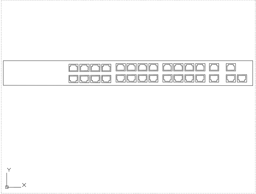 24-Port Network Switch AutoCAD DWG File with Complete CAD Layout