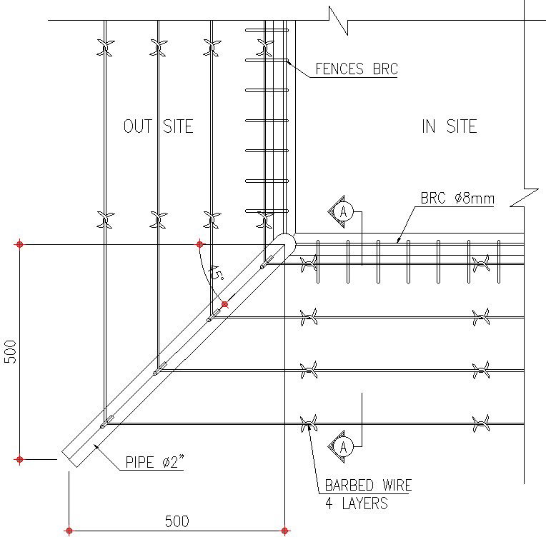 BRC Fence DWG File with Layout and Reinforcement Details for CAD
