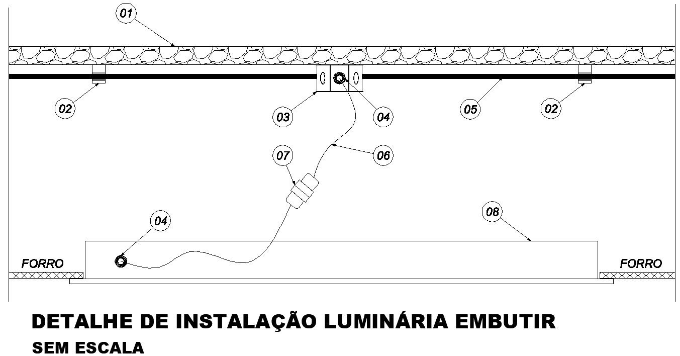 BUILT-IN LUMINAIRE INSTALLATION DETAIL in AutoCAD, dwg file.