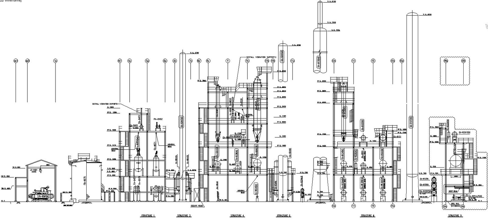 BUTADIENE EXTRACTION UNIT design in AutoCAD 2D drawing, dwg file, CAD file