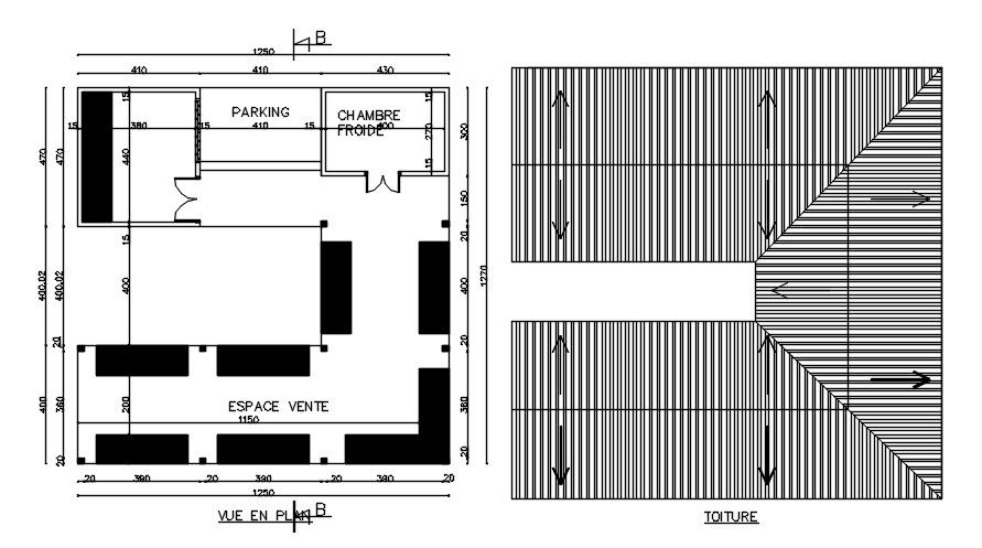 BUTCHER'S SHOP plan in AutoCAD, dwg file.