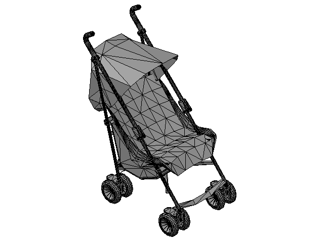 Baby trolly chair 3d
