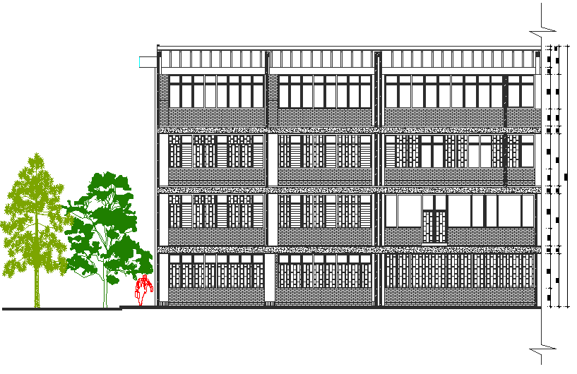 Back elevation detail dwg file