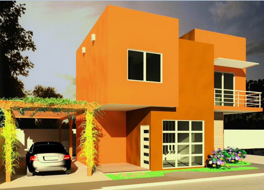 Back side elevation of bungalow dwg file
