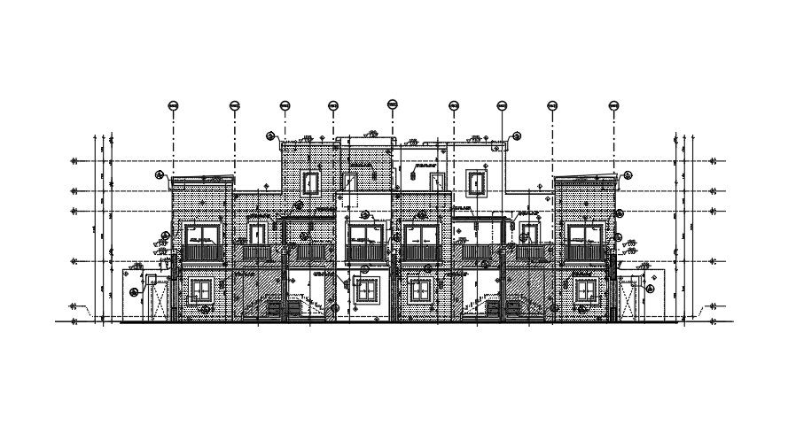 Back Elevation of a Residential building.