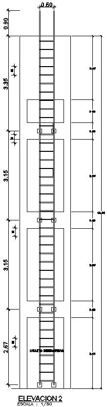 Back elevation of machine room in detail AutoCAD drawing, dwg file, CAD file