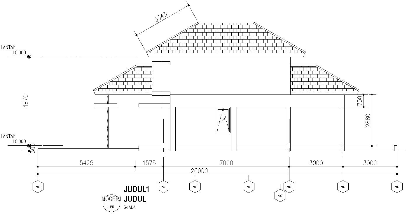 Backside elevation of house plan