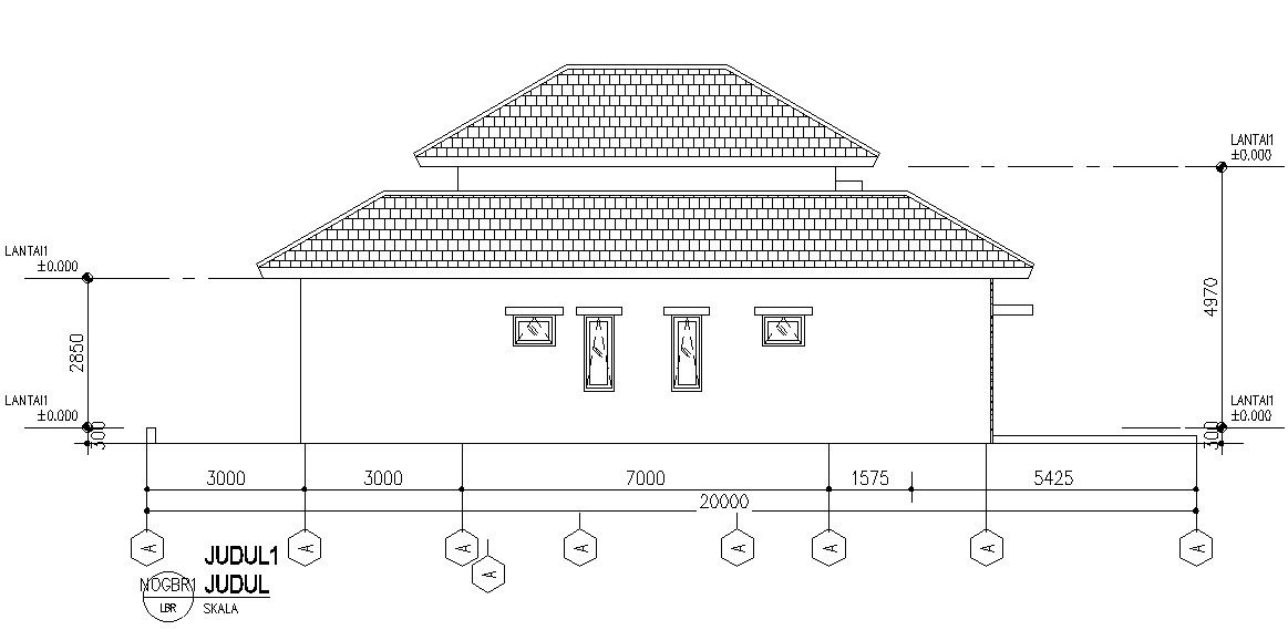 Back side elevation of the house
