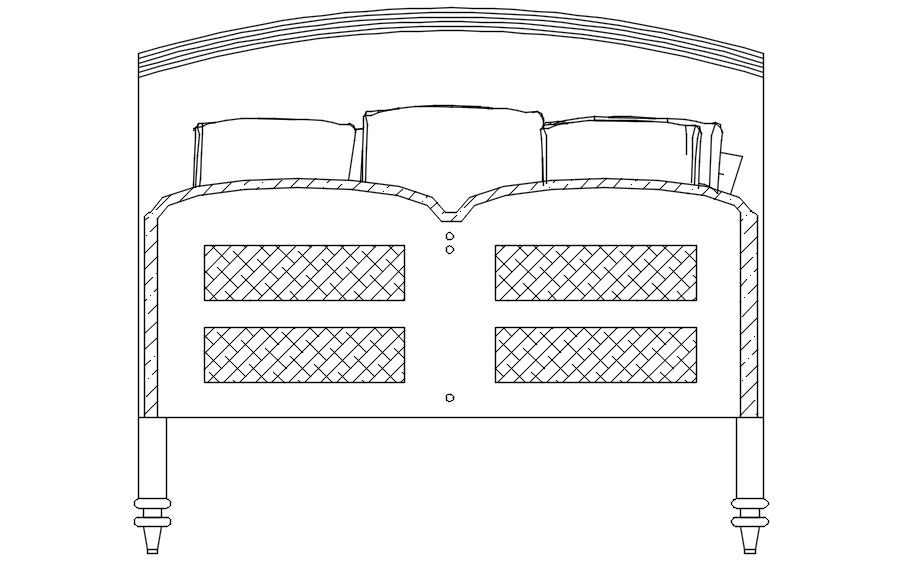 AutoCAD DWG Back View Sofa CAD Block for Interior Designs