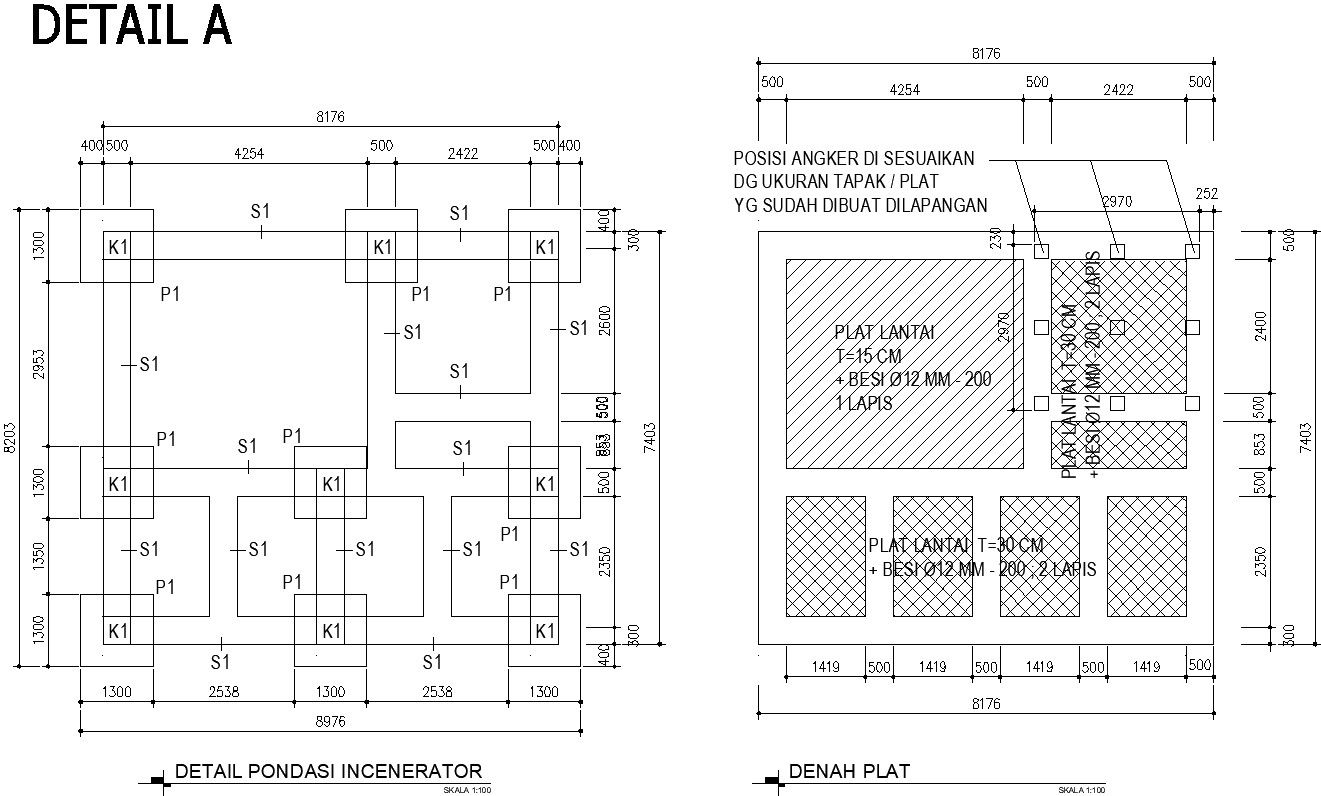 Back view of Incinerator autocad files, dwg format , cad drawing