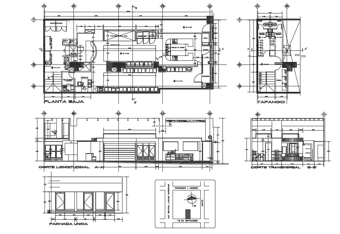 Bakery Design DWG File with Interior Layout and Furniture Arrangement