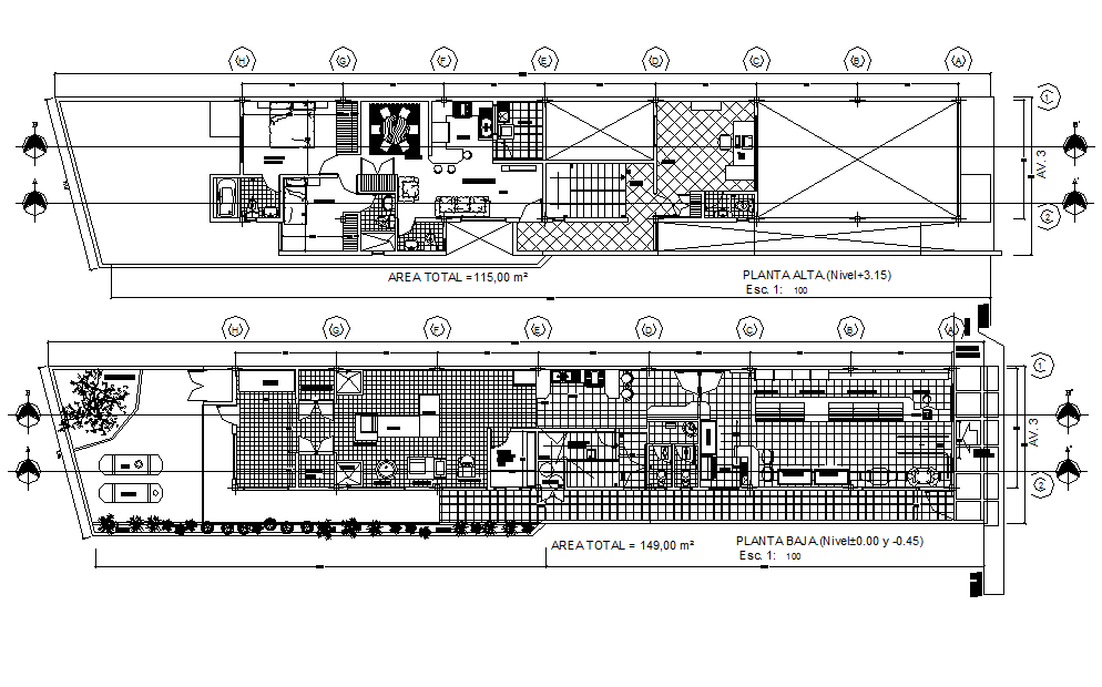 Bakery and two-family dwelling layout plan