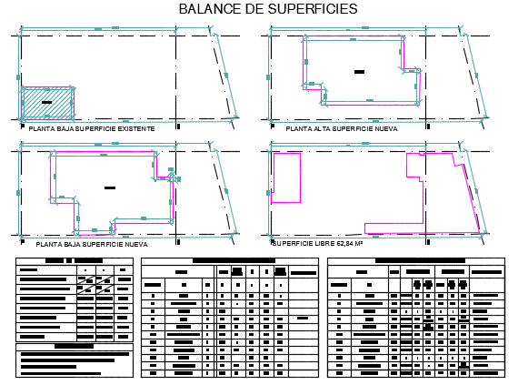 Balance of surfaces plan detail dwg file