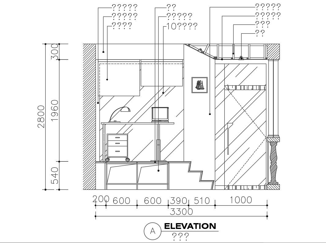 Balcony decoration and elevation of house cad drawing details dwg file