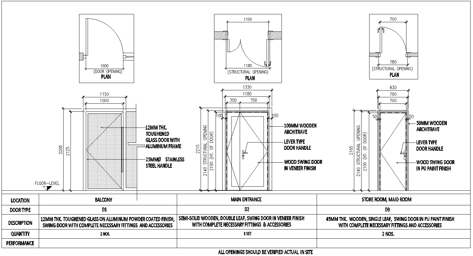 Balcony , main entrance , store room design dwg autocad drawing .