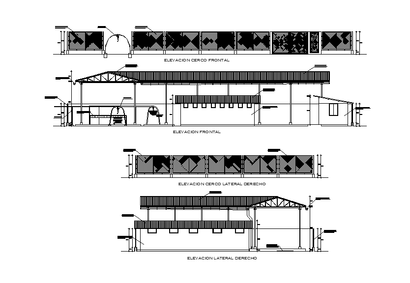 Banana packing plant elevation details are given in this Autocad file. Download now.