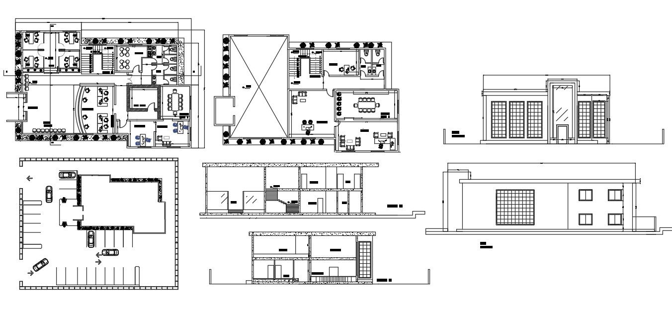 Bank Blueprint Design For DWG File