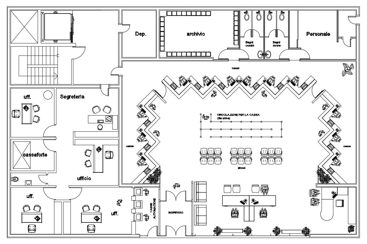 Bank Floor Plan Design