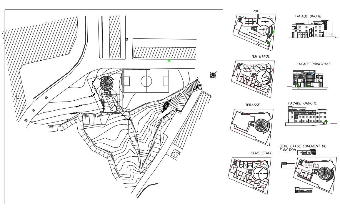 Bank Office Building Blueprint With DWG File