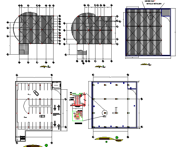 Bank floors general layout and auto-cad details dwg file