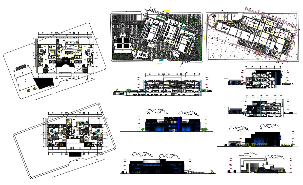 Banking Center Blueprint For Drawing With DWG File