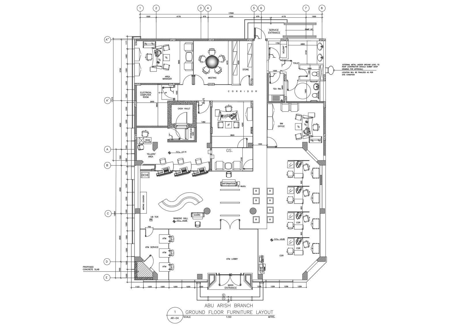 Bank planning with site analysis and space planning dwg autocad drawing .
