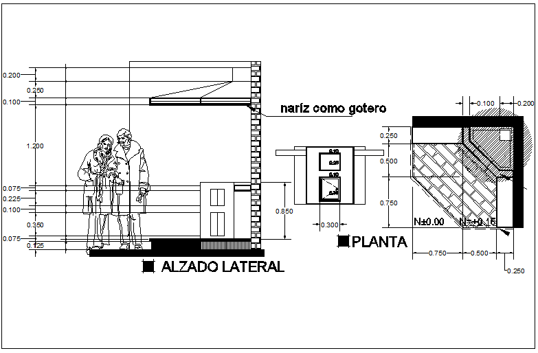 Barbecue fire place roast grill architecture project dwg file