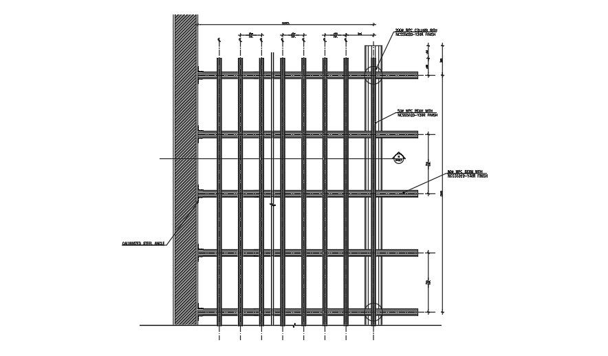 Bar bending structural drawing.