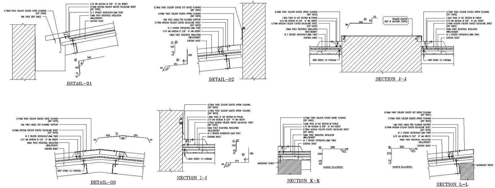 Barge fleshing construction detail DWG AutoCAD drawing