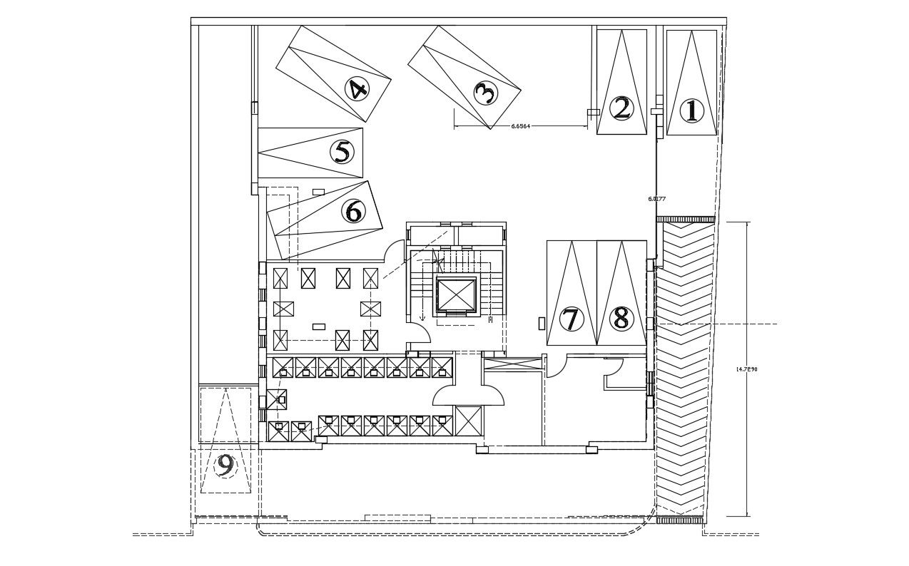 Basement Parking And Some Rooms Layout Plan CAD Drawing