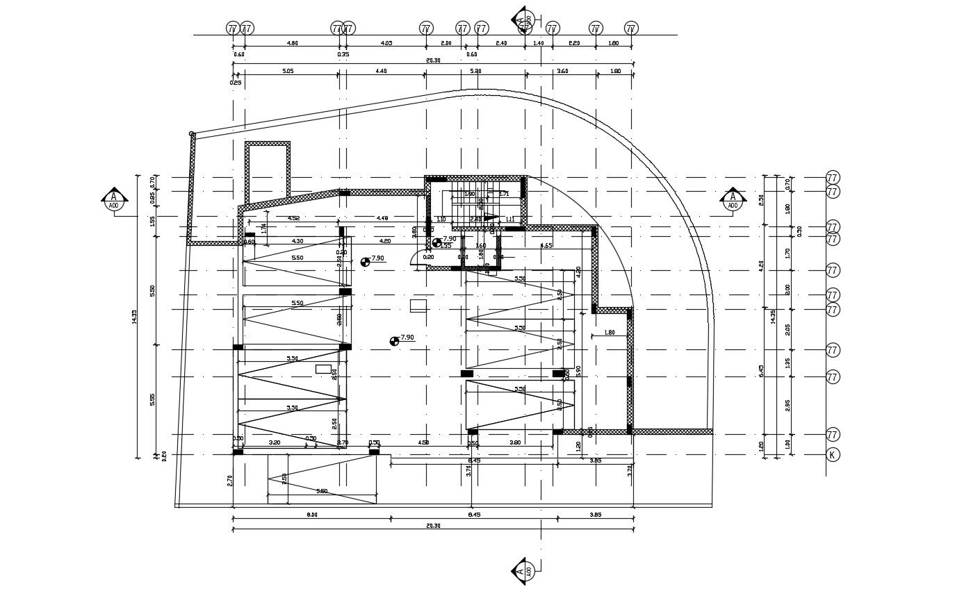Basement Parking Layout Plan And Working Drawing CAD File
