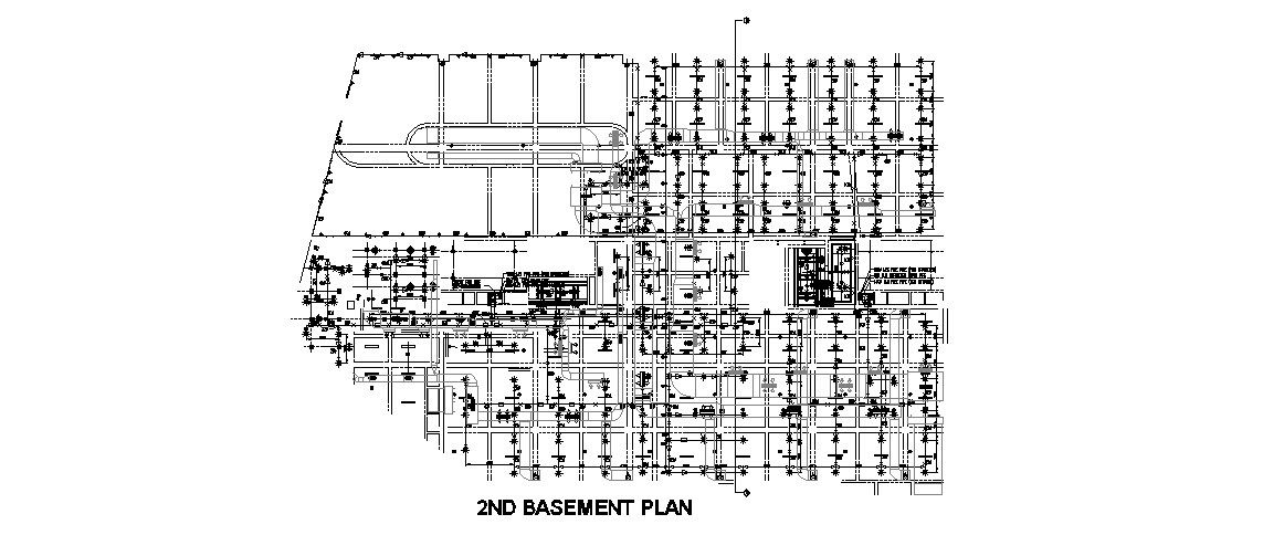 Basement floor layout plan details of industrial plant cad drawing details dwg file
