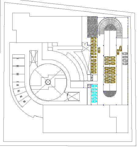 Basement floor layout plan details of shopping center dwg file
