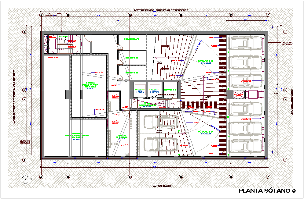 Basement floor number nine for office design dwg file