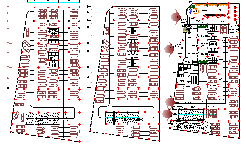 Basement floor plan layout details of administrative building dwg file