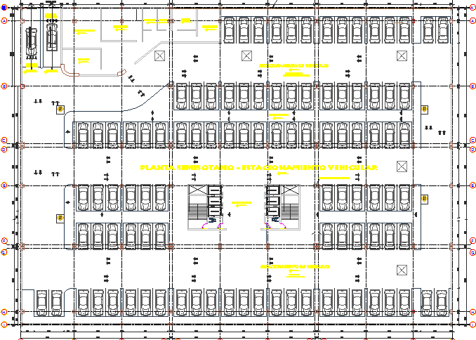 Basement floor plan layout details of business center dwg file