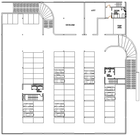 Basement floor plan layout details of media center dwg file