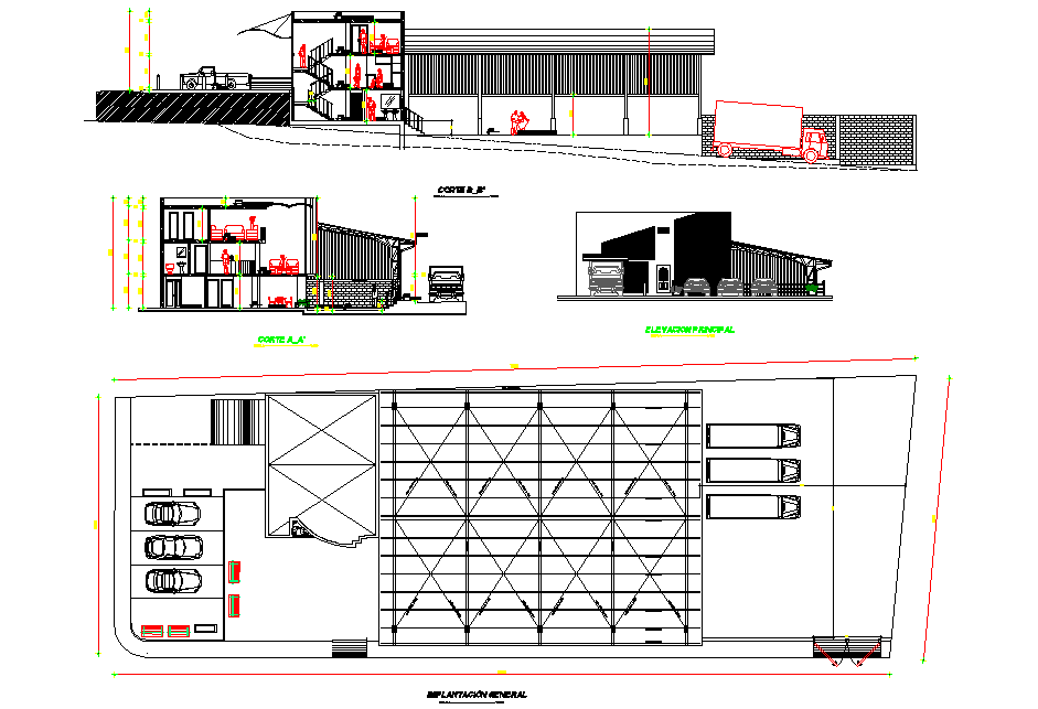 Basement plan and section detail dwg file