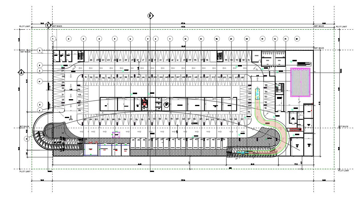 Basement Parking Plan CAD DWG with Layouts and Structural Details