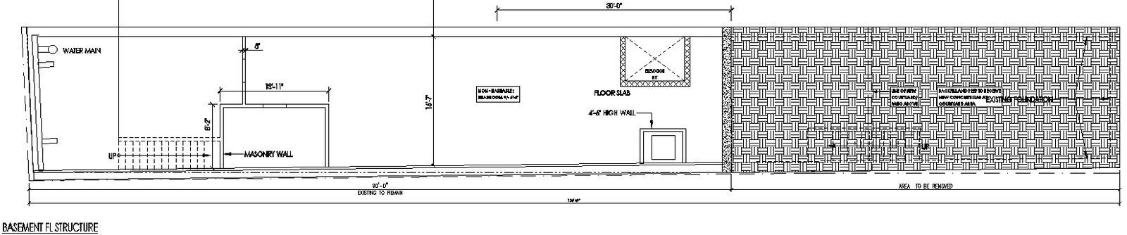 Basement Structural planning in AutoCAD, dwg file.