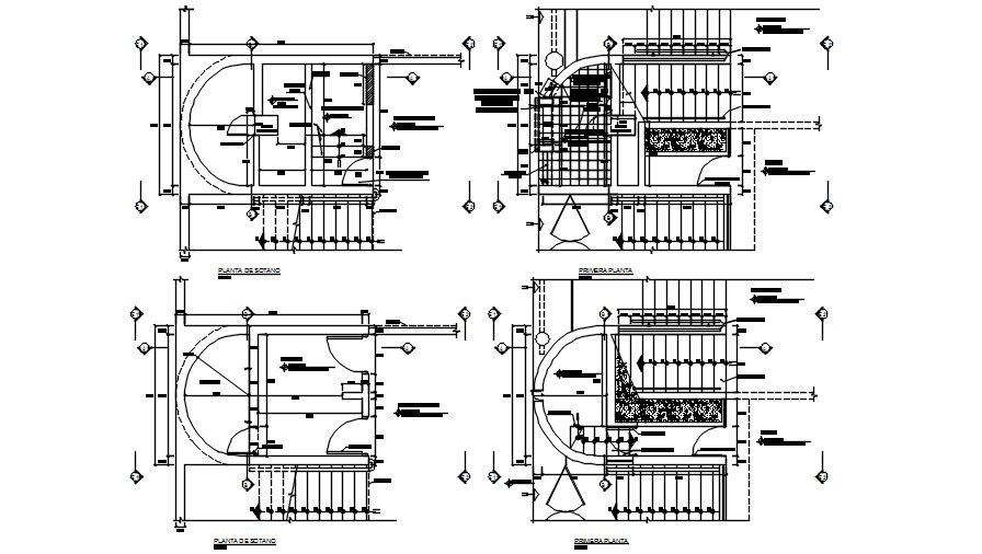 Basement floor and first floor plan is given in this Autocad file. Download the Autocad file.