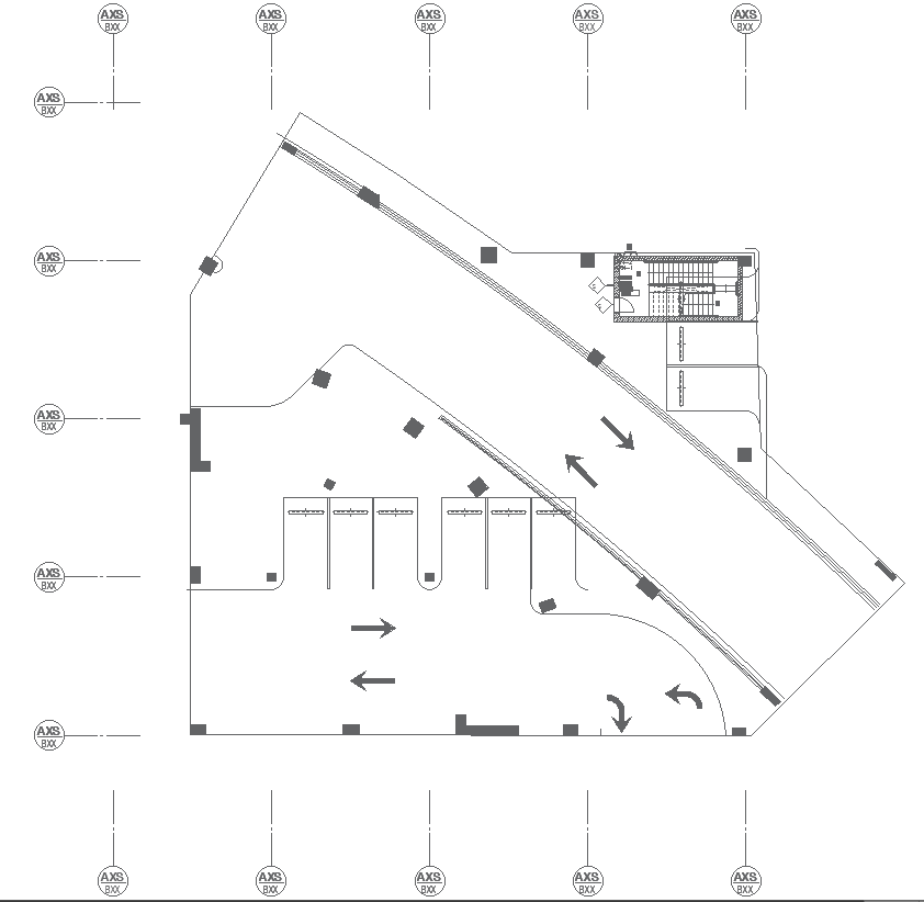 Basement floor signage plan with their placement autocad dwg drawing .