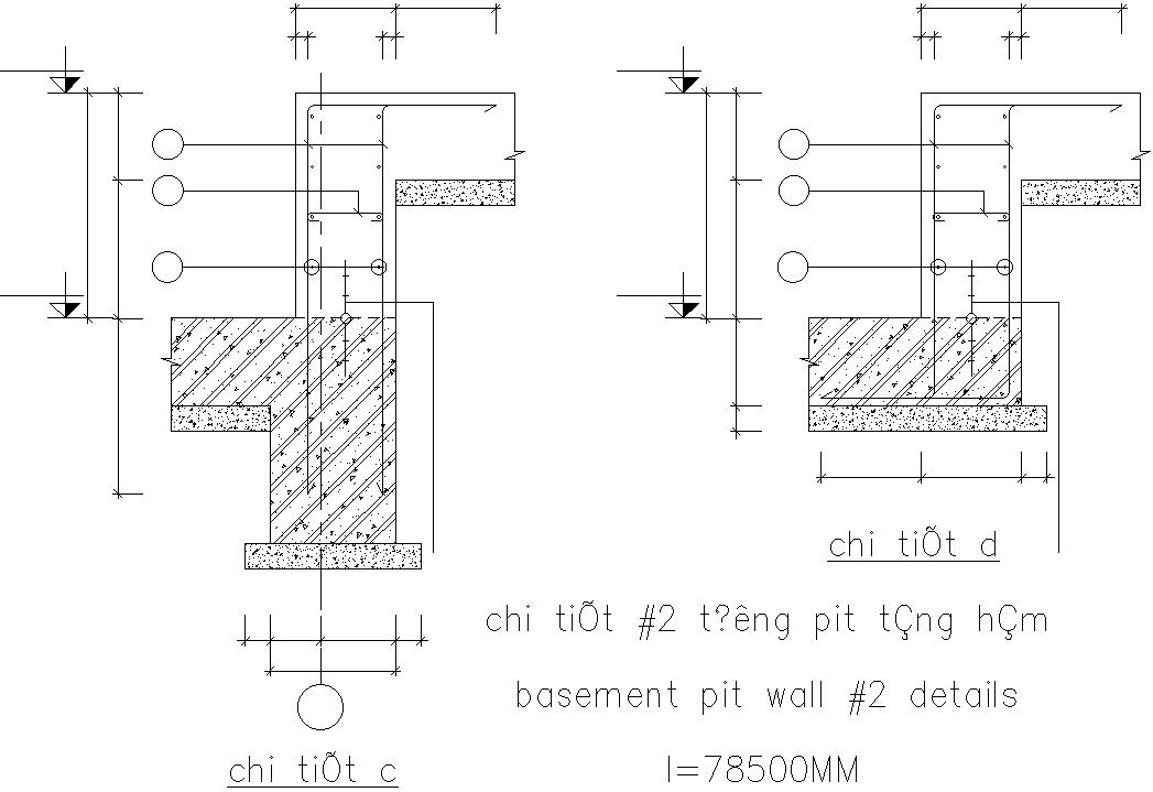  Basement pit wall details( l=122080MM )