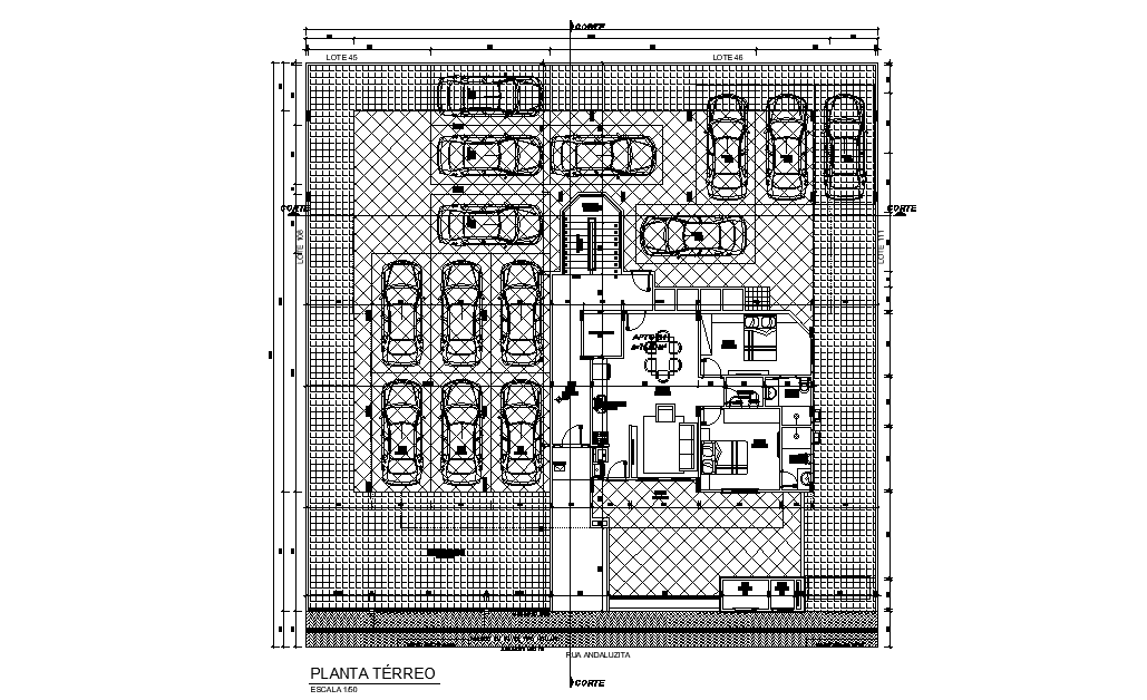 Basement plan provided in this AutoCAD drawing file. Download this 2d AutoCAD drawing file.